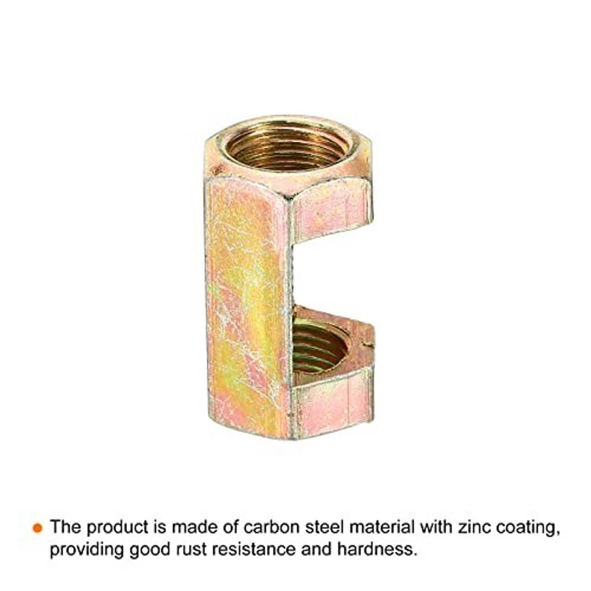 Hex coupling nut with open design and 1/8-27 female thread, zinc-coated steel