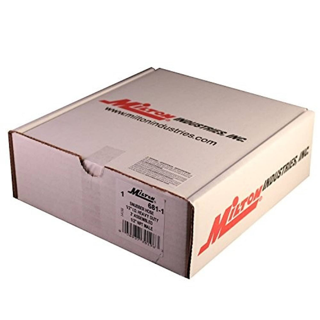 Snubber nose hose packaging box labeled 681-1 and 200 PSI max