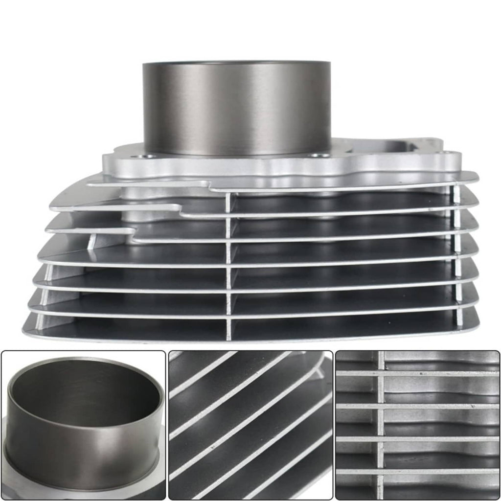 Cooling-finned cylinder barrel with piston bore