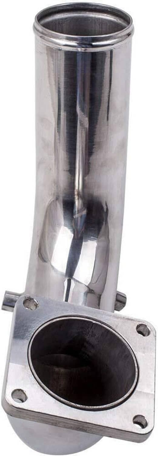 Stainless steel intake elbow tube section with round flange inlet
