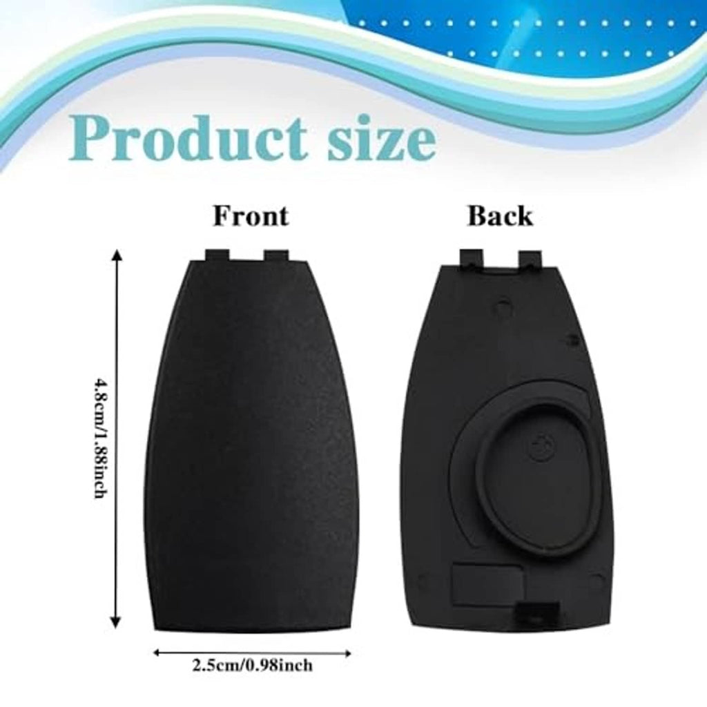 Black key fob rear cover shell front and back view with round button.