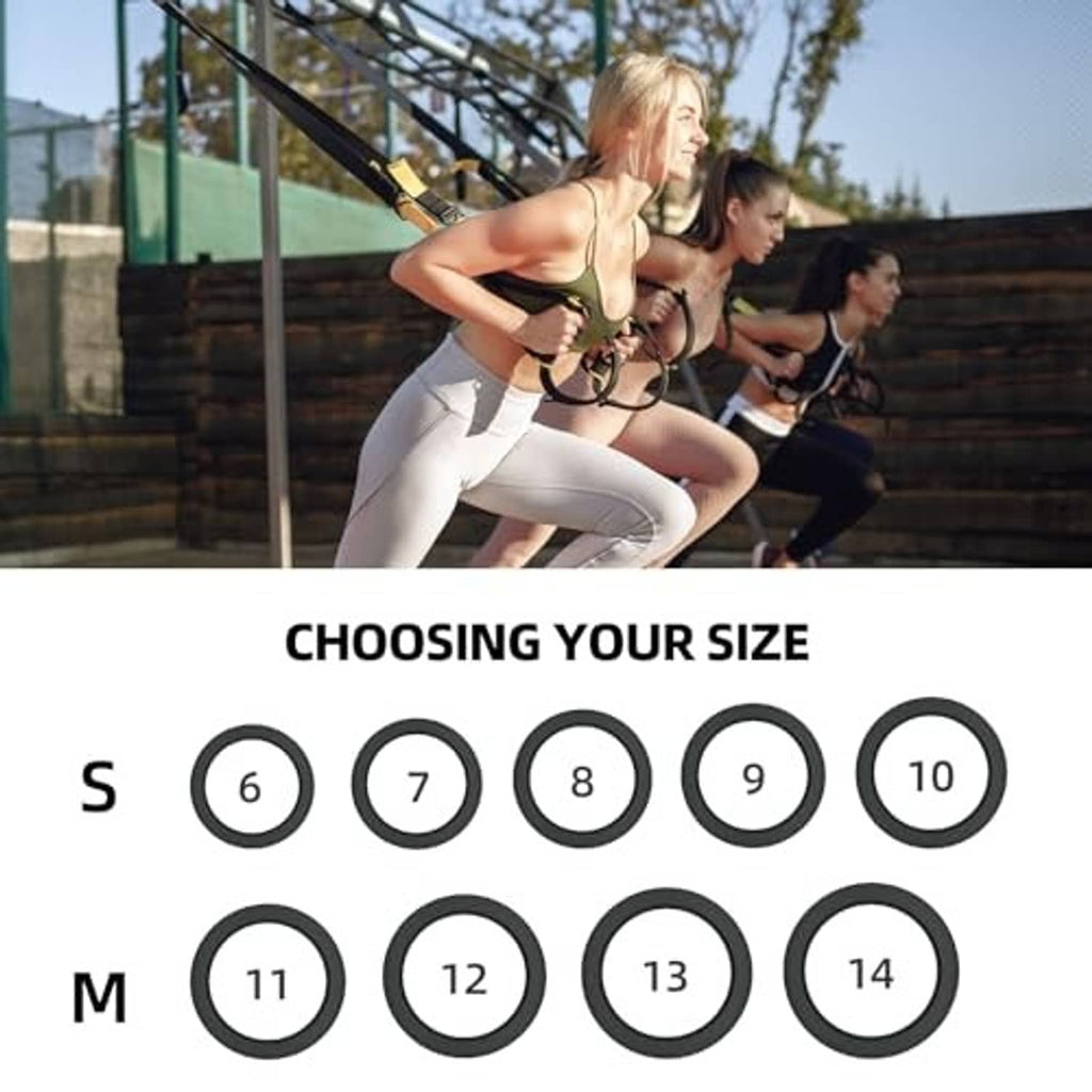 Silicone ring size guide with numbered markers for S and M