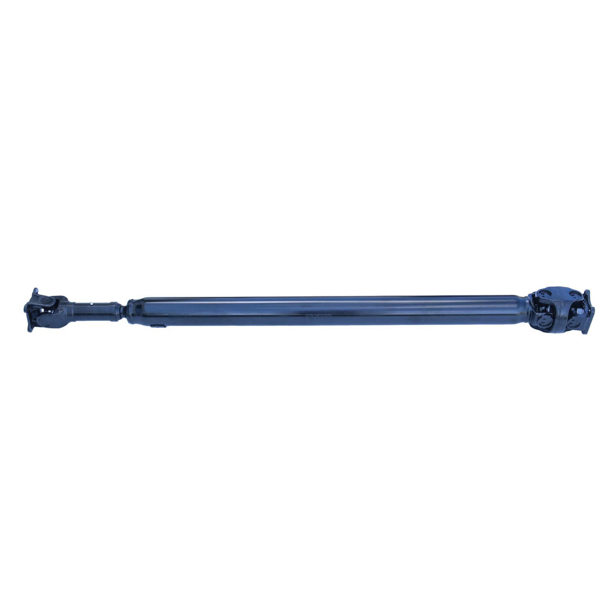 Rear driveshaft prop shaft assembly, straight view with both joint ends