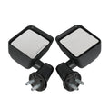 Black manual side mirror pair with square glass and mounting posts