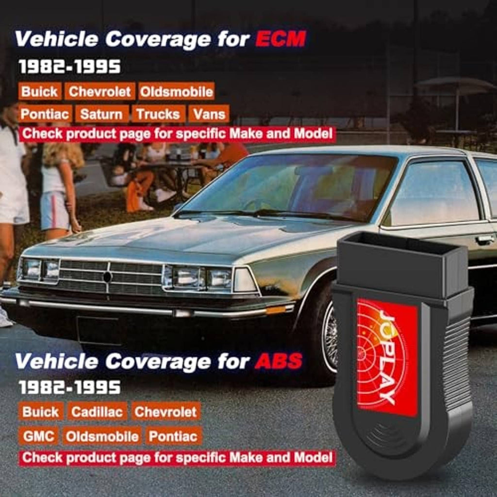 OBD1 code reader scanner with red ABS/ECM label on black diagnostic housing