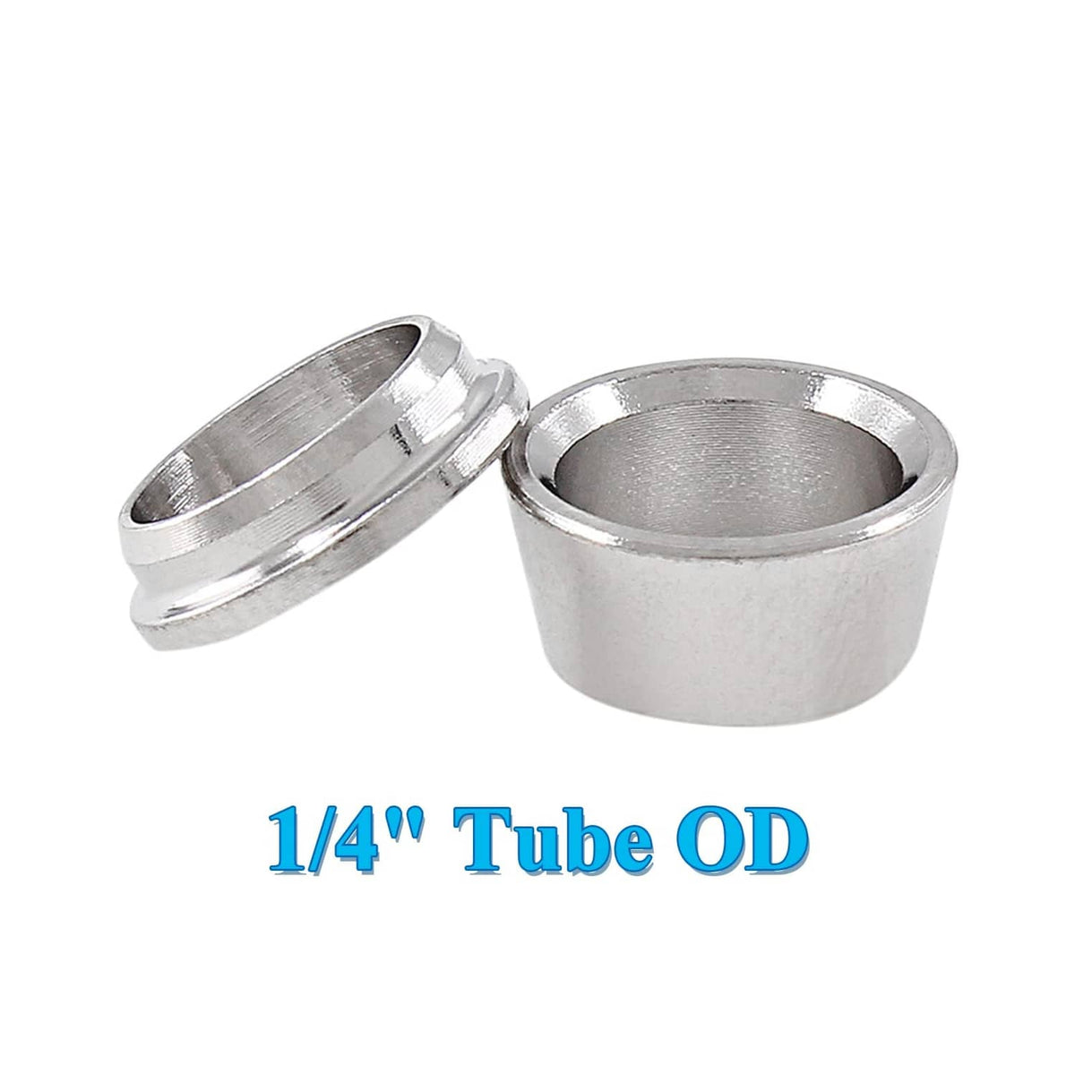Stainless steel compression ferrule sleeve pair with flat end rings