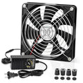 Dual 140mm computer cooling fan with speed controller and AC power plug