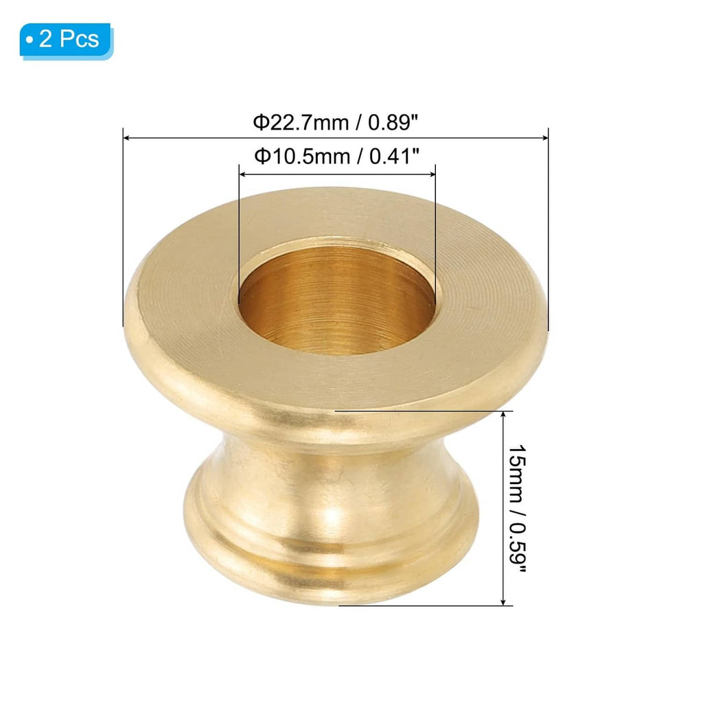 PATIKIL gold brass lamp finial slip with central hole and rounded base, 2 pcs