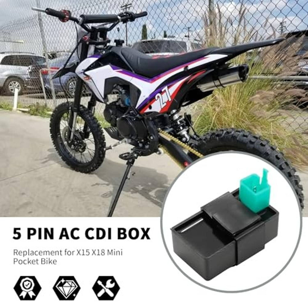 Black 5-pin AC CDI box with teal connector and wire harness kit
