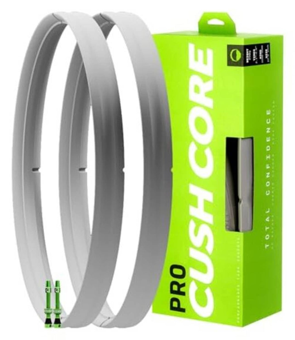 29-inch tire insert set with rim strips and Presta valve accessories in a green box