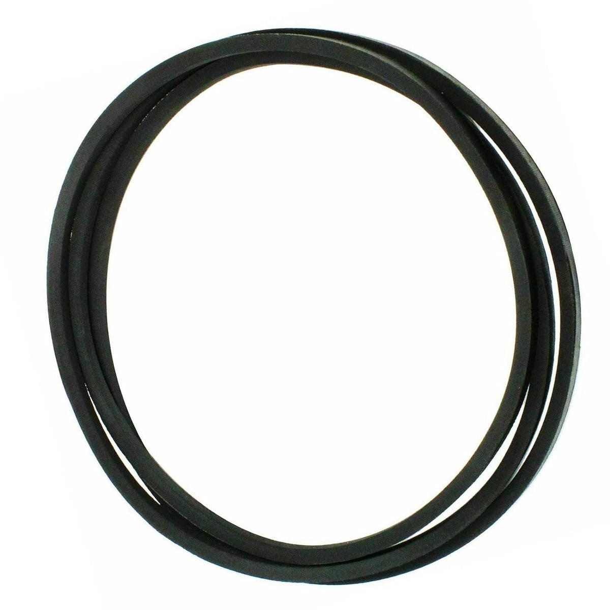 Lawn mower belt, black circular loop with ribbed outer texture