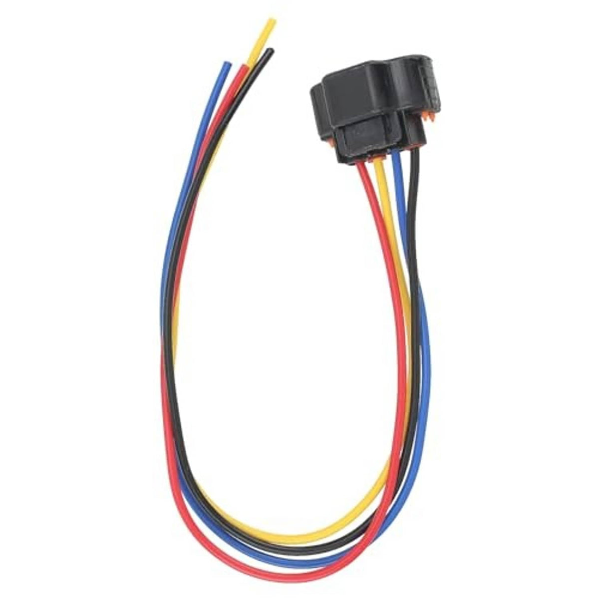 Throttle position sensor connector pigtail with black plug and multicolor cable leads