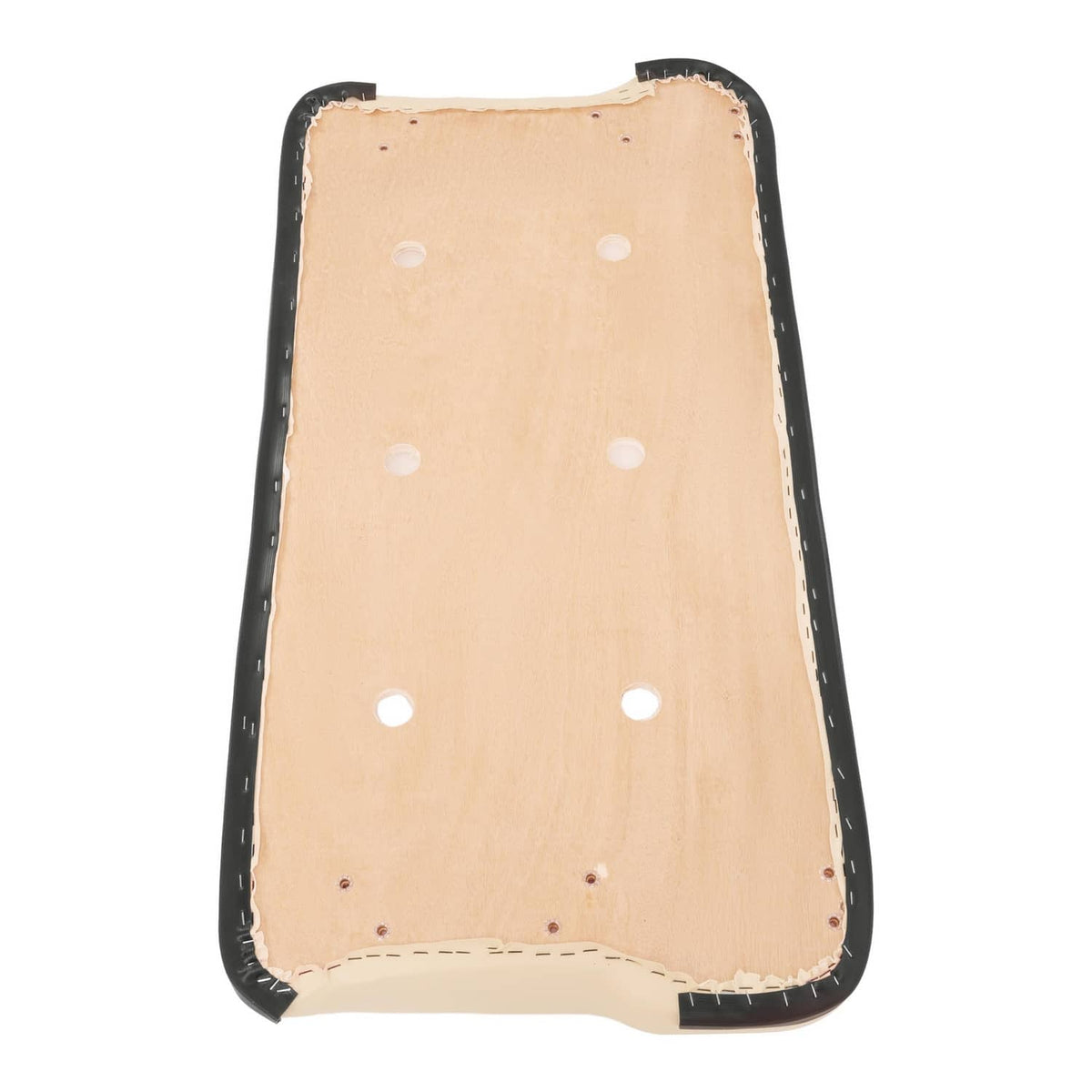 Beige underside board with black border and visible screw holes