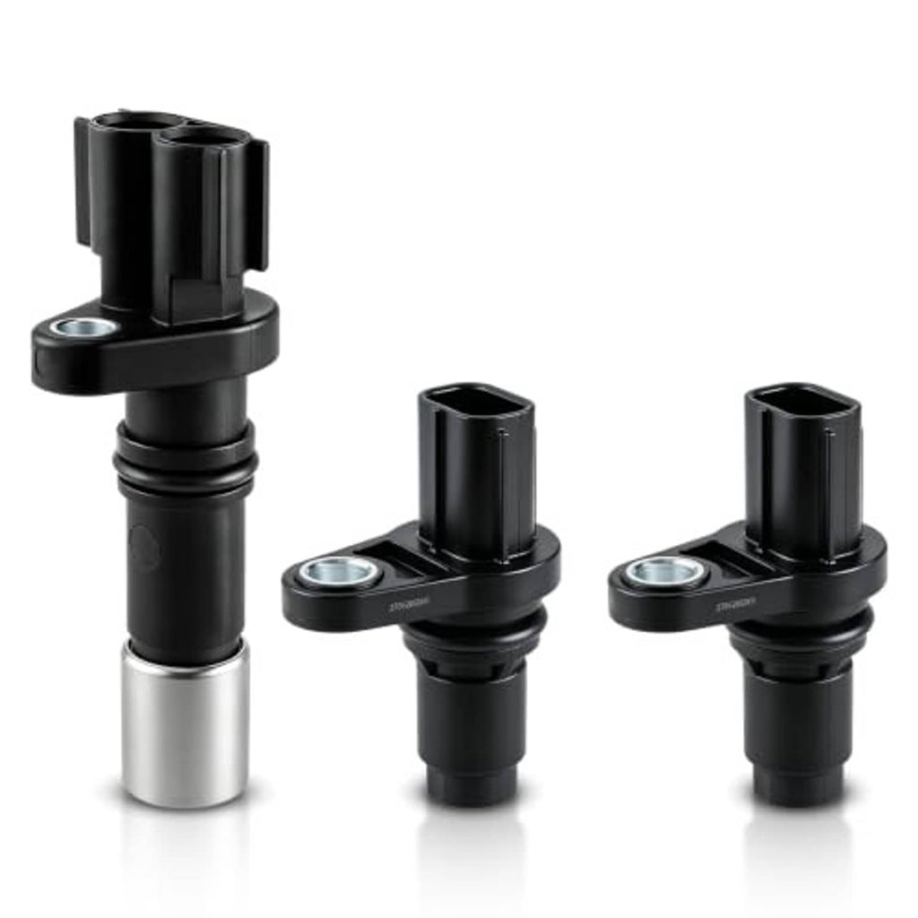 Camshaft/crankshaft position sensors with black housings and silver metal terminals, 3-pack