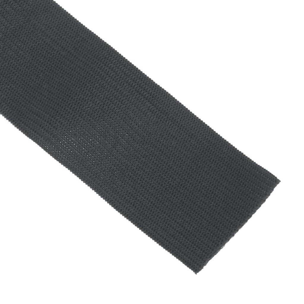 Dark gray elastic band fabric close-up, textured weave