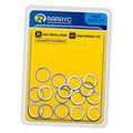 Oil drain plug crush washers set, chrome metal rings in sealed blister pack