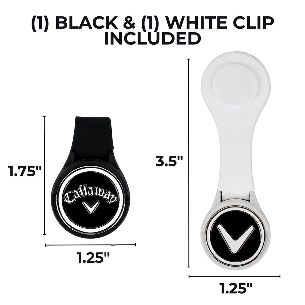 Magnetic hat marker clips (black and white) with oval Callaway logos
