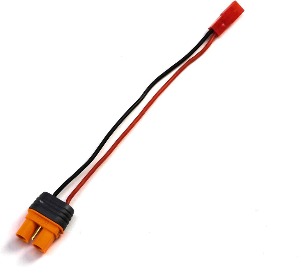 Red/black wire battery adapter cable with orange connector and red plug