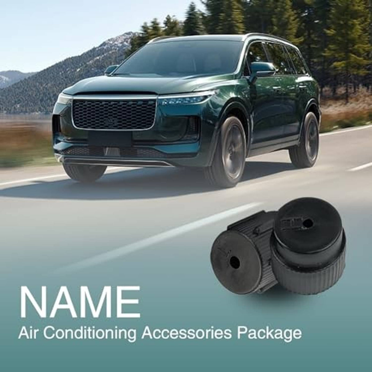 Black ribbed air conditioning valve caps with top holes and capped ends