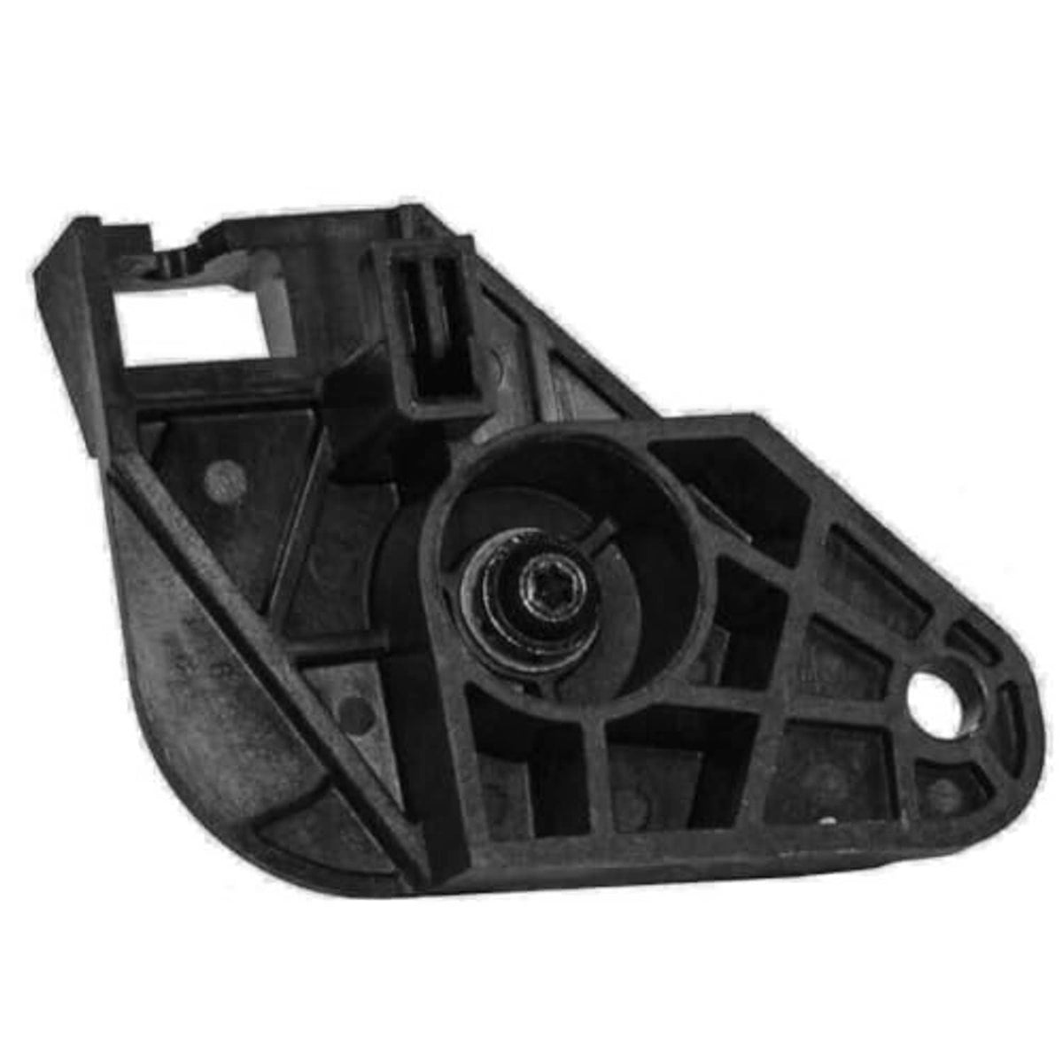 Black hood release lever mounting underside with circular housing and mounting holes