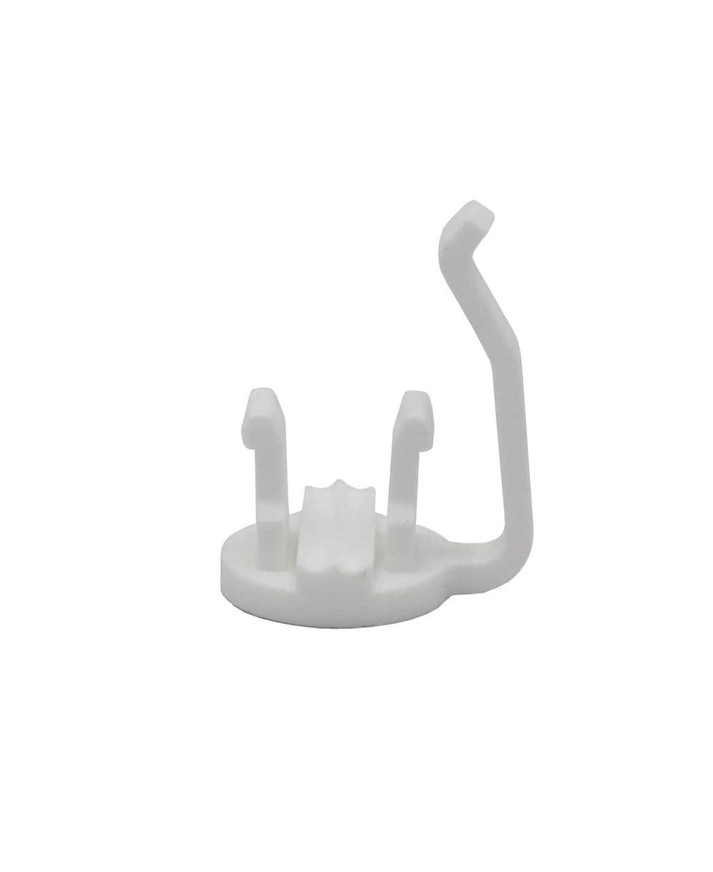 White C7 replacement light socket with two pins and metal contact opening at base