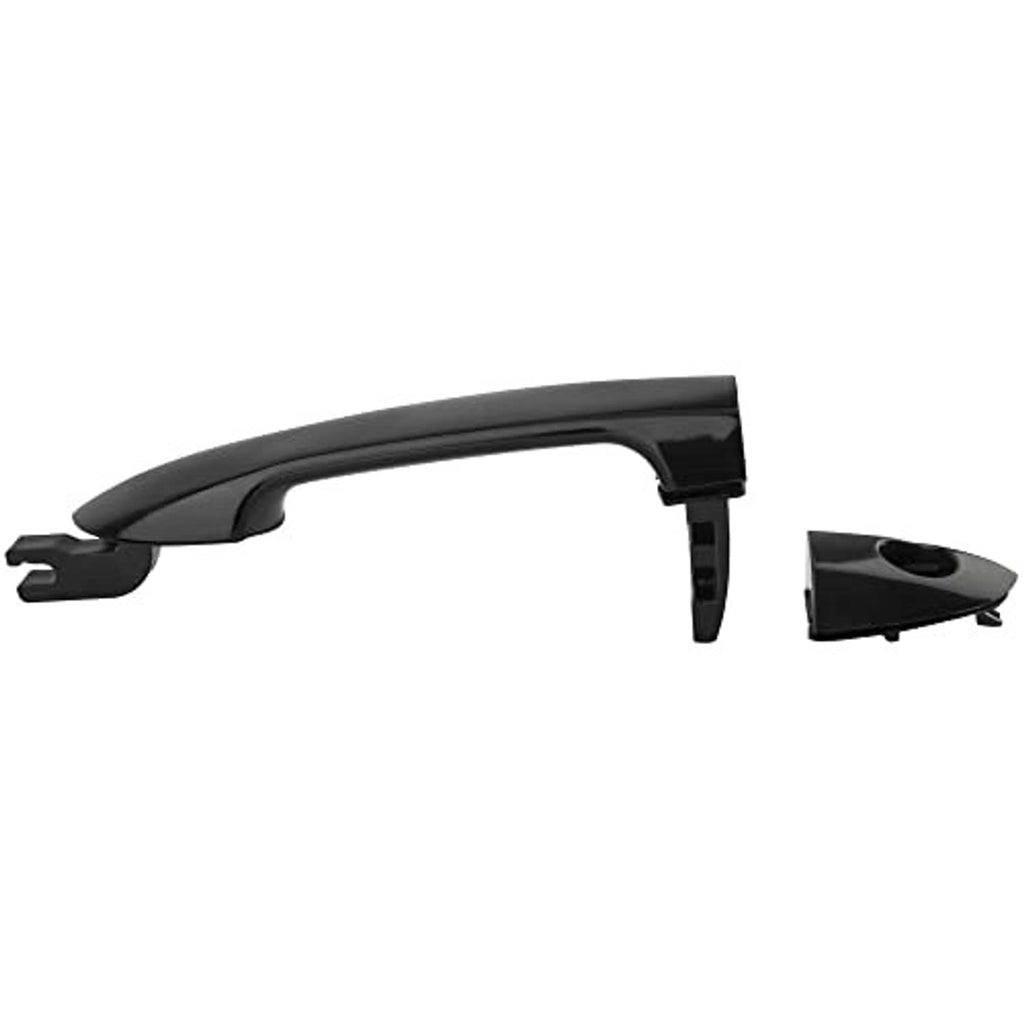 Black exterior door handle with mounting tab, front left driver side