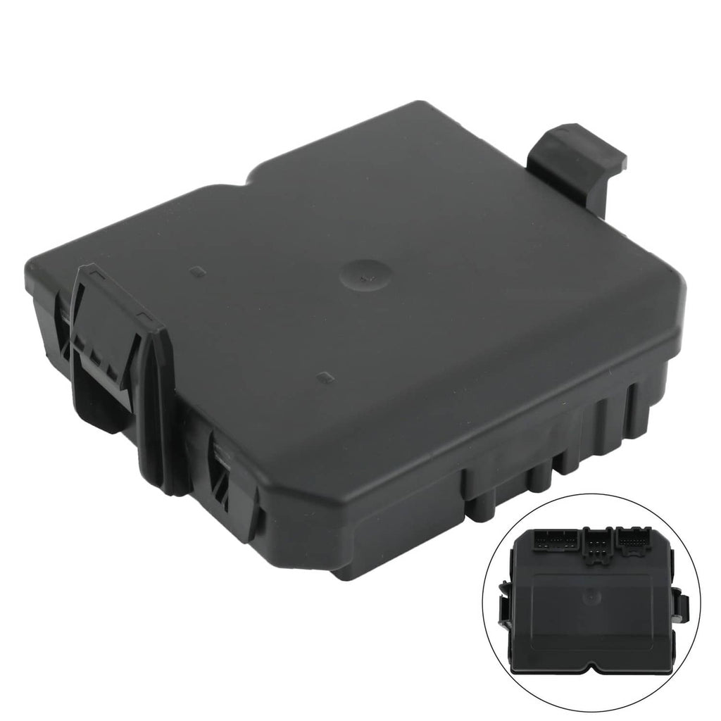 Rear liftgate control module, black plastic housing with wiring connector ports