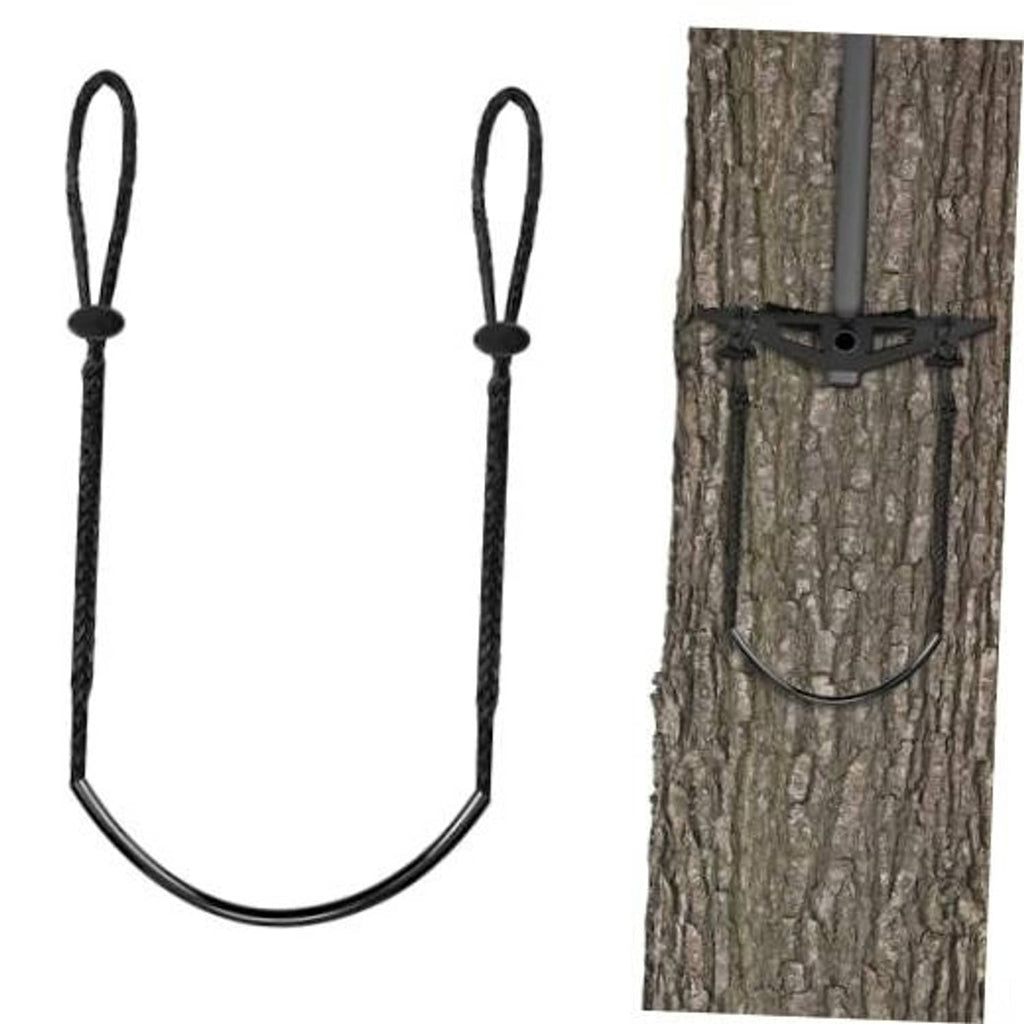 Black U-shaped single-step climbing stick aider with two rope hand loops