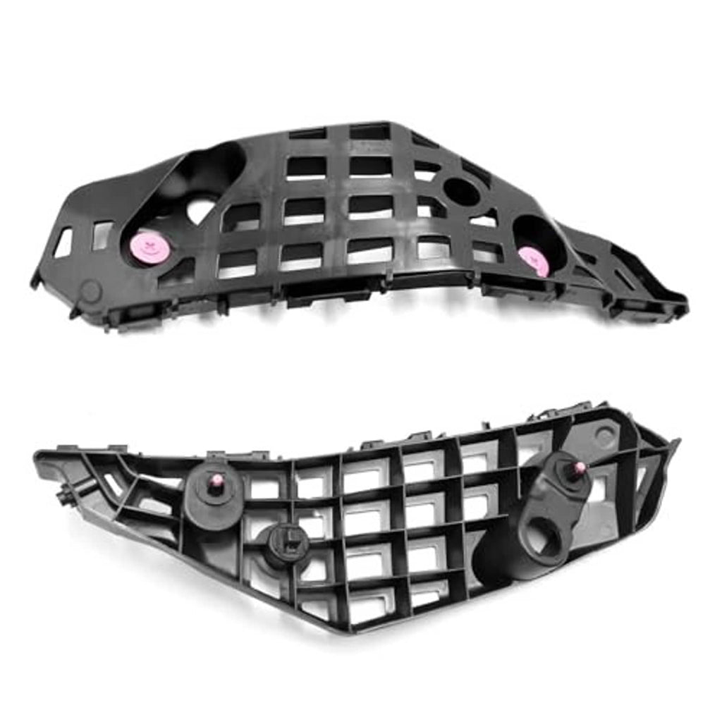 Black 2-piece front bumper bracket set, two angled frames with bolt holes