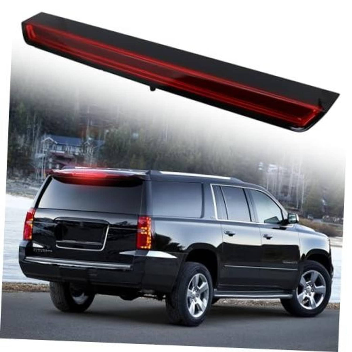 Full LED center high mount stop light bar with red lens, waterproof housing