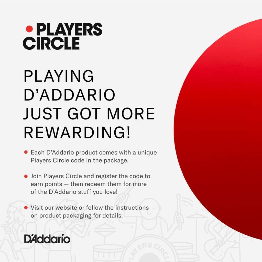 Players Circle promotional card for D'Addario string packaging