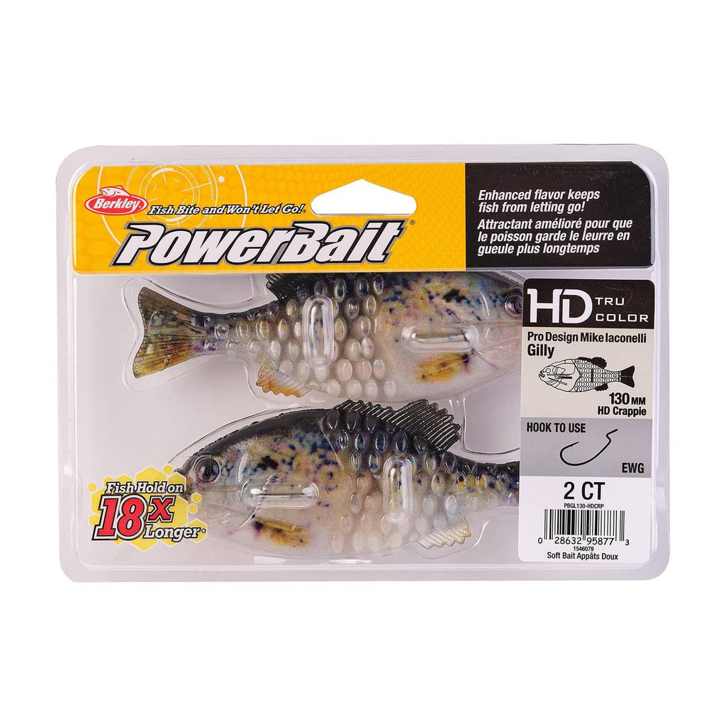 Soft bait lure blister pack, blue-silver gilly design, ribbed tail, 130mm