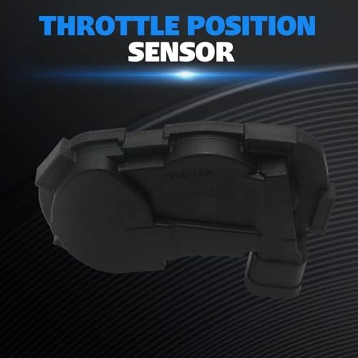 Black throttle position sensor with molded connector housing