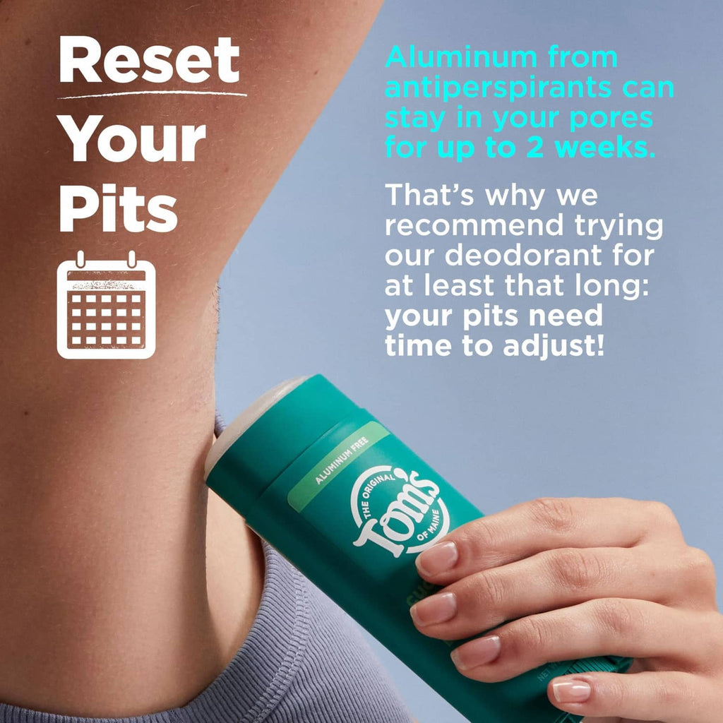 Cucumber aloe deodorant stick applied at underarm area, aluminum-free
