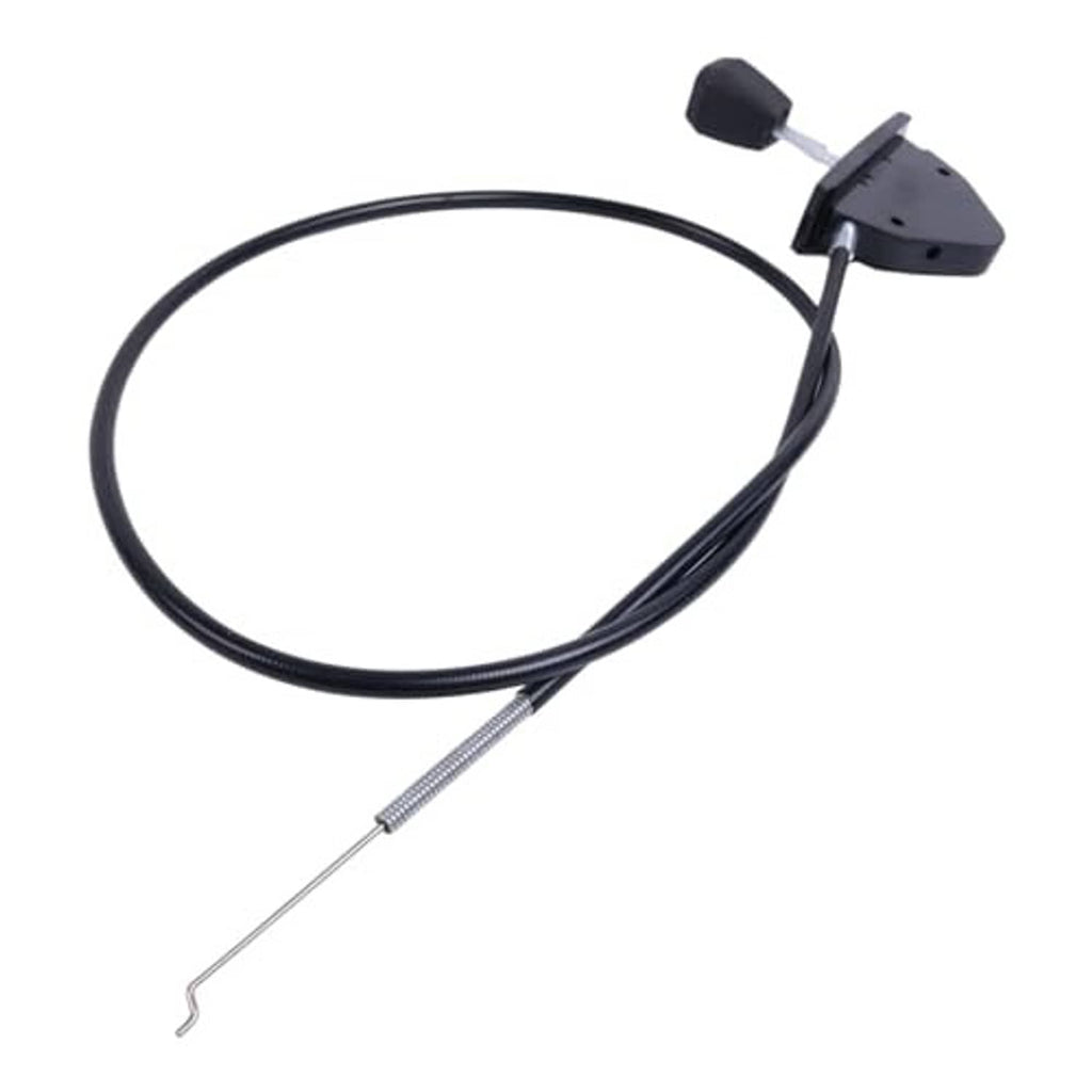 Throttle cable assembly with black housing, cable loop, and return spring hook.