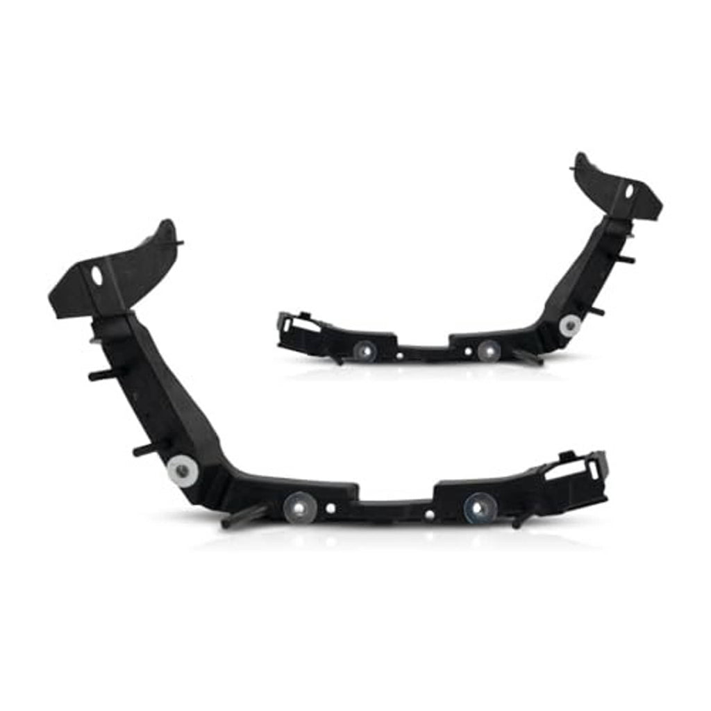 Black front bumper cover retainer clips set with brackets and mounting pegs