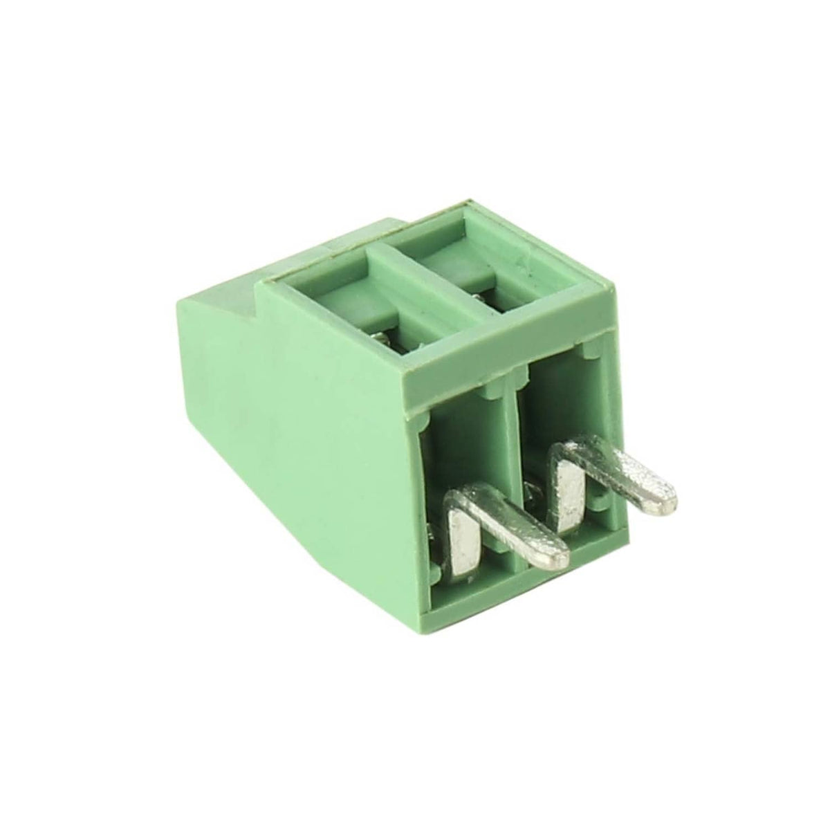 Green 2-position screw terminal connector for PCB prototyping