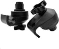Black plastic canopy frame connector fittings, two-piece set for swing canopy frame