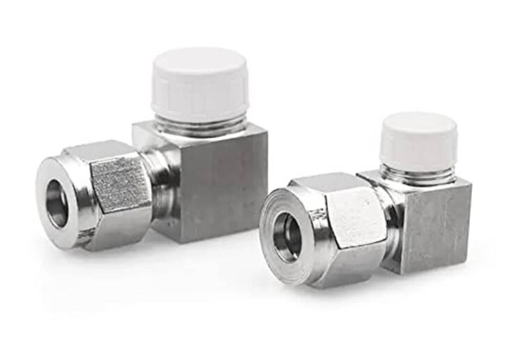 White PVC pipe plug adapter with chrome threaded end and white ridged cap