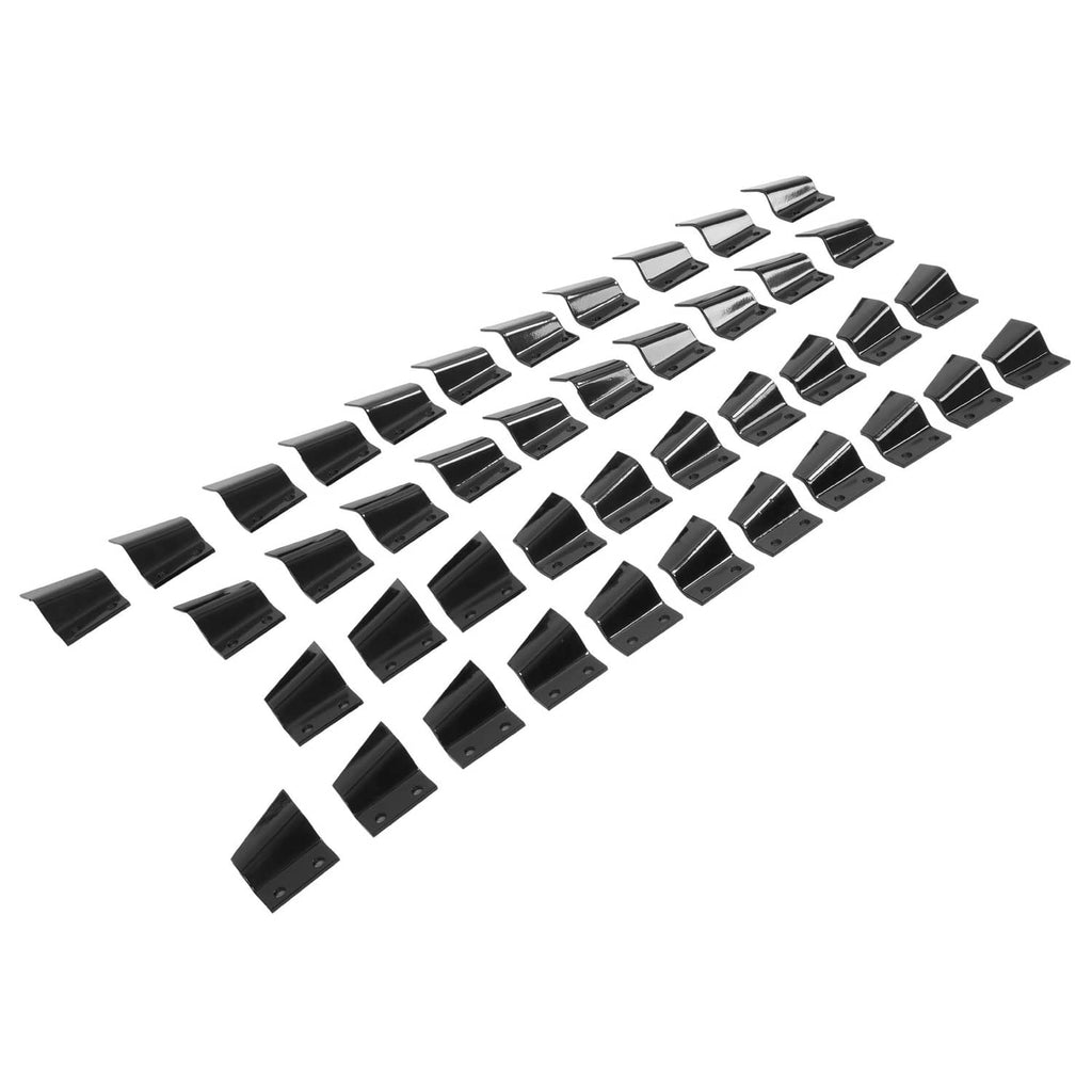 Steel trencher cup teeth, black and silver finish, multiple pieces