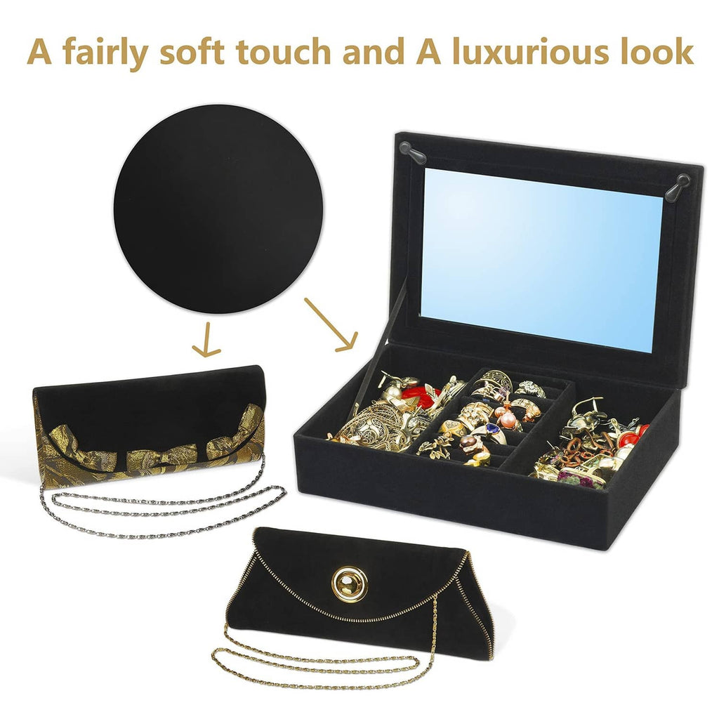 Black self-adhesive sheets used to line a jewelry organizer box