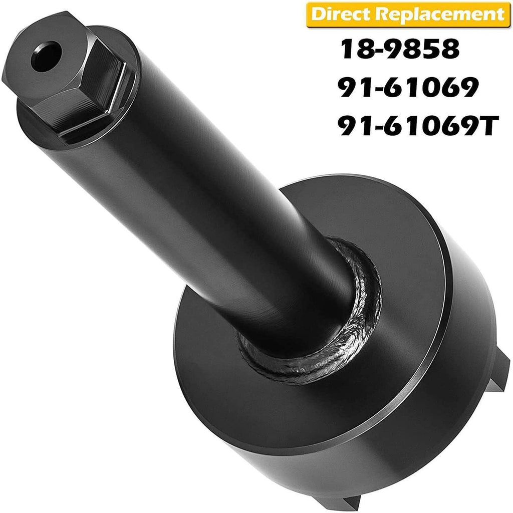 Black bearing carrier retainer wrench with hex connector end and round flanged socket head
