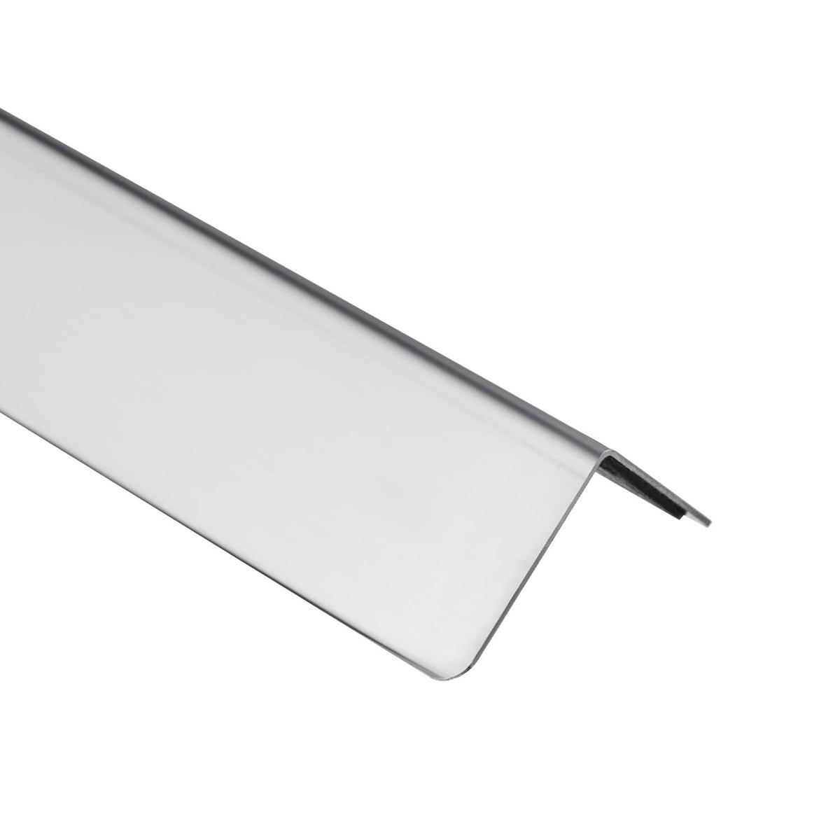 Stainless steel corner guard strip with smooth rounded channel and pointed end
