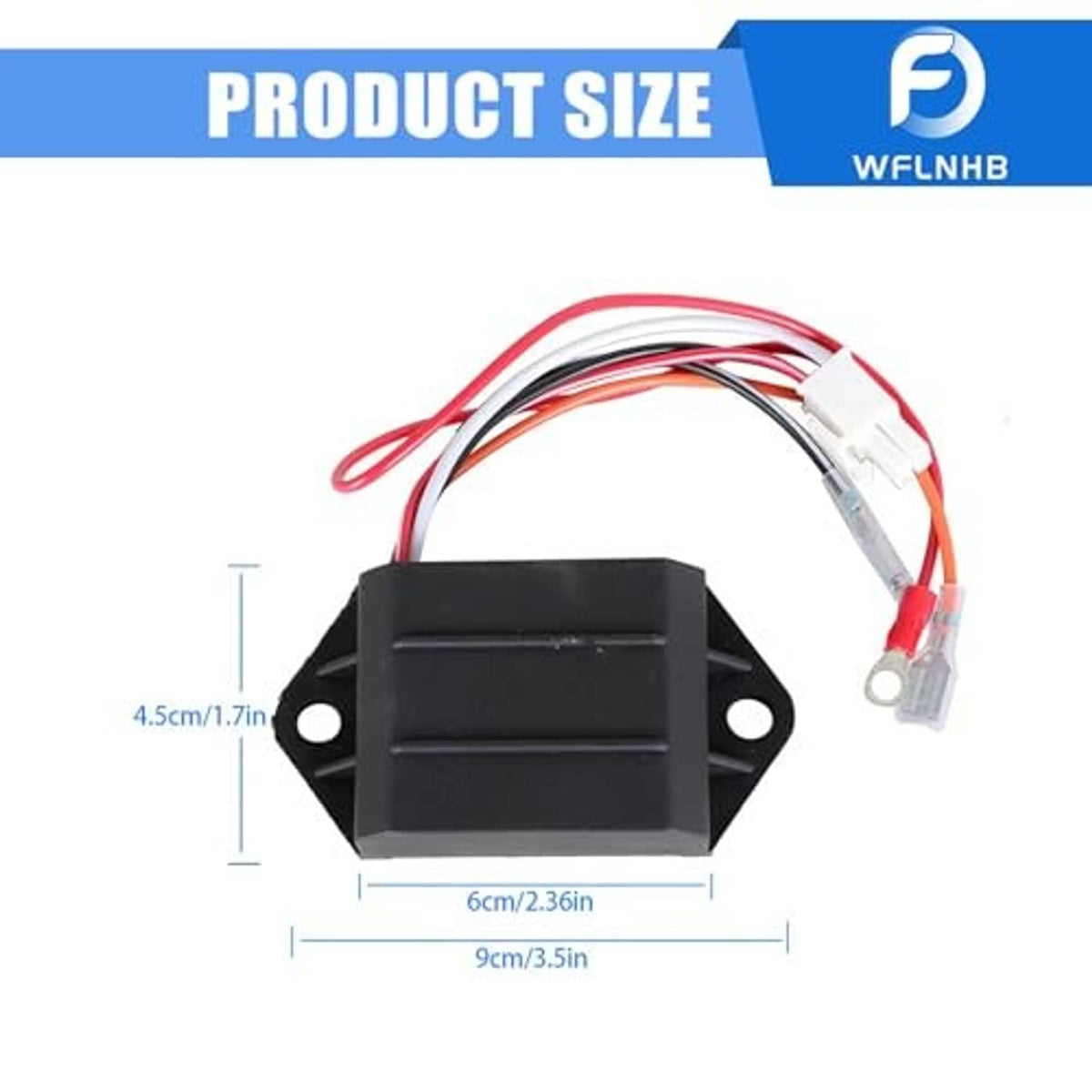 Black CDI ignition module with mounting plate and red/white wiring harness