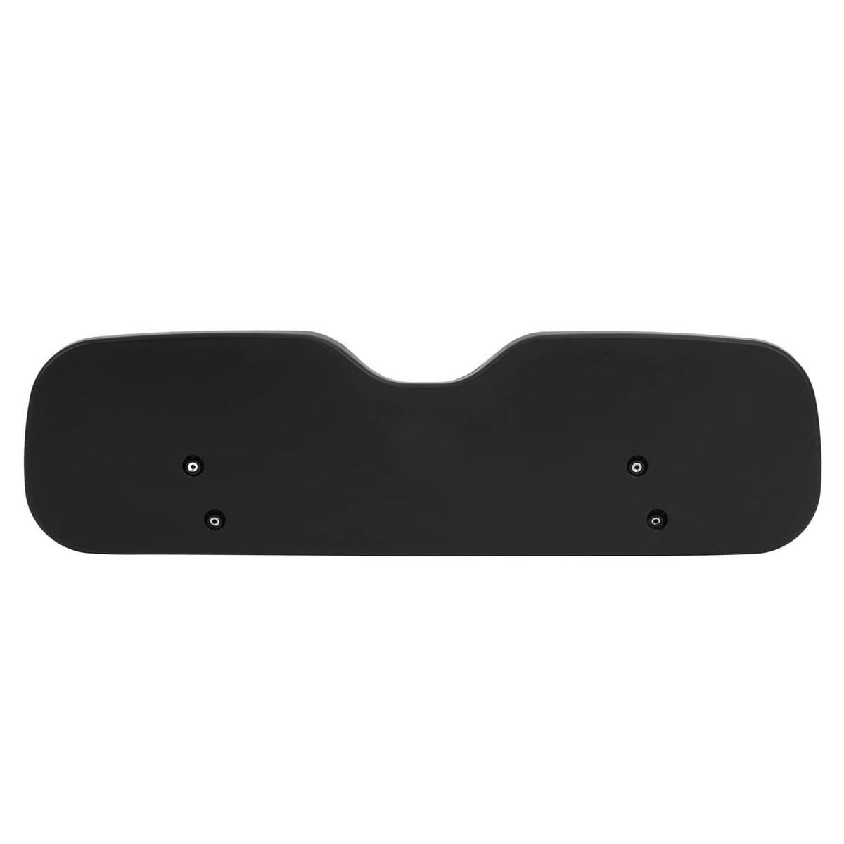 Black golf cart seat cushion insert with two-sided notch and four mounting holes
