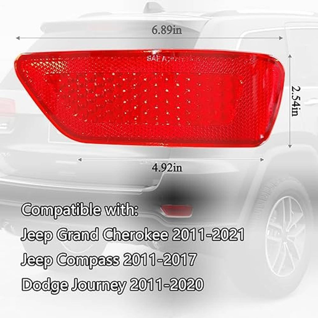 Red rectangular rear reflector light lens