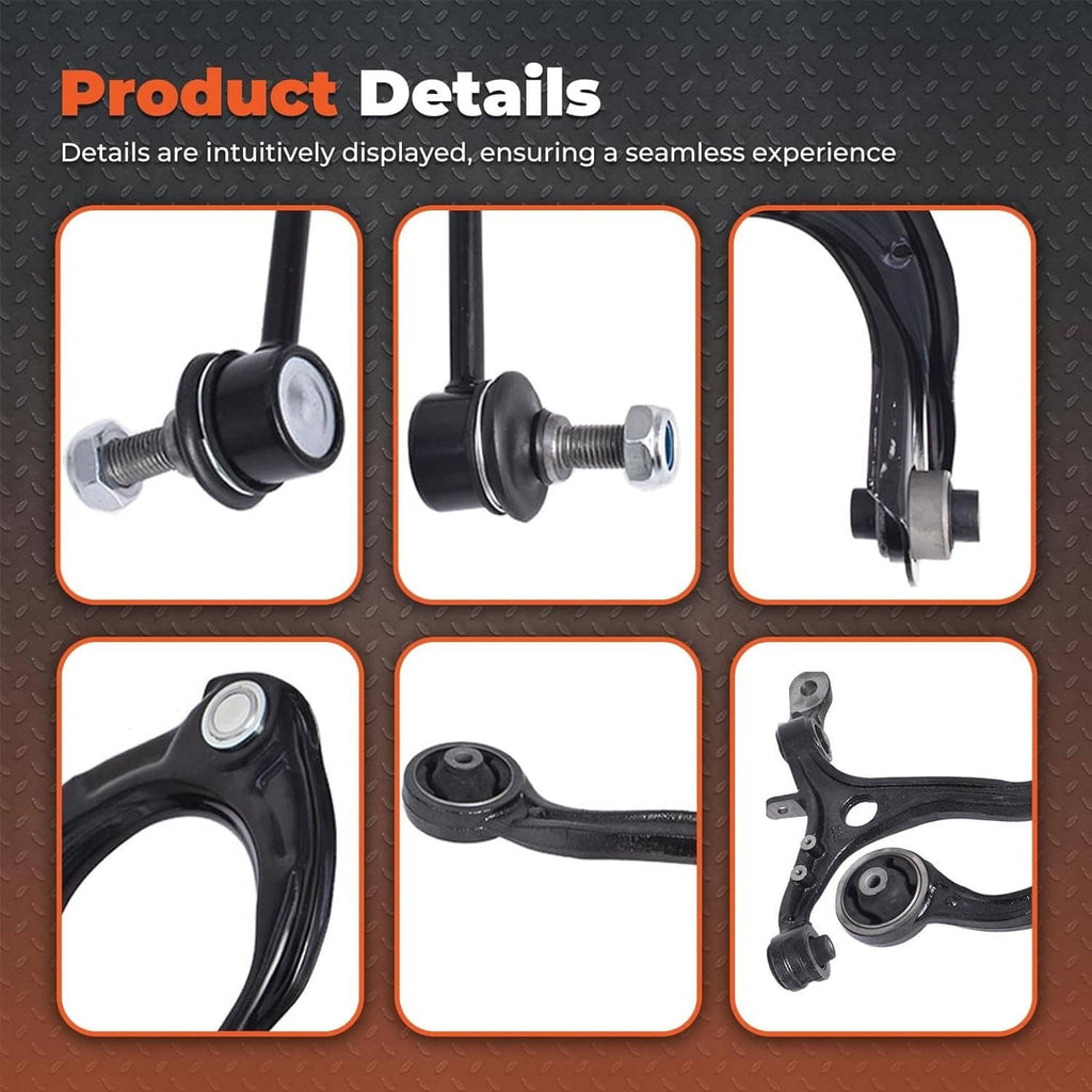 Control arms kit product details showing ball joint ends and bushing mounts