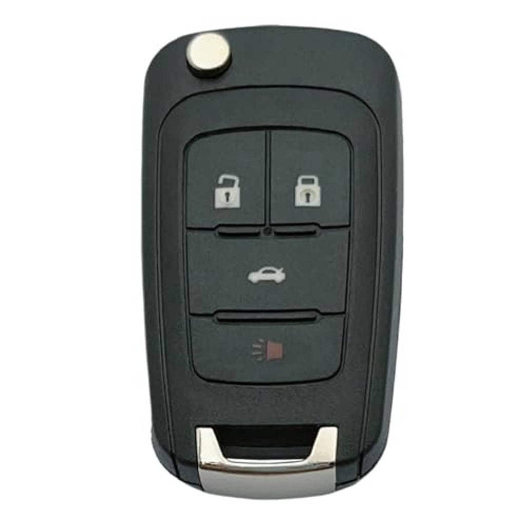 Black key fob shell case front with four button layout and metal key slot