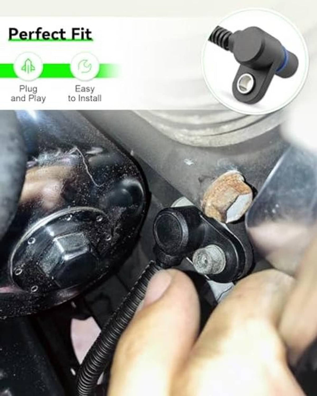 Crankshaft position sensor being installed near motorcycle engine