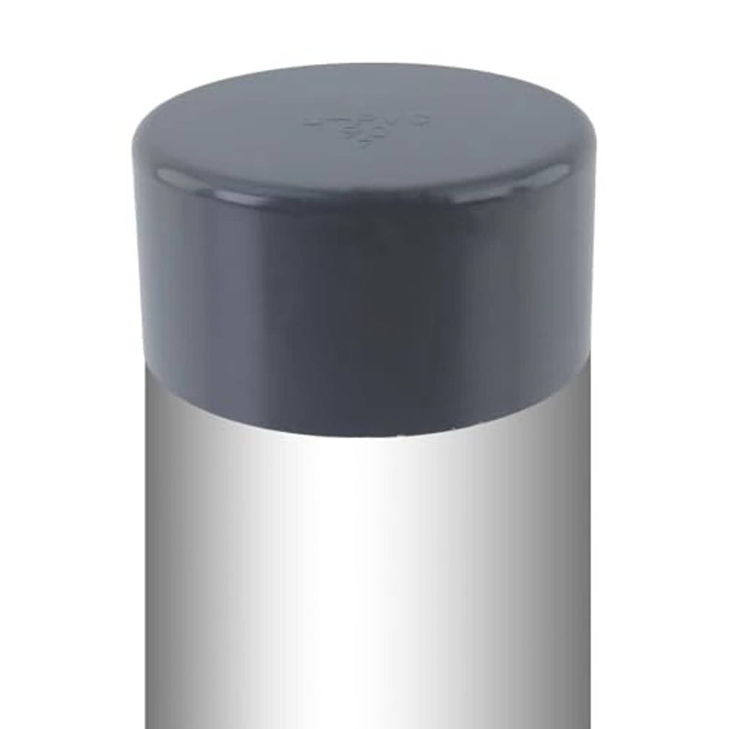 Round PVC pipe end cap plug, dark gray flat top